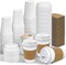 100 Pack 12 oz Leak-Proof Coffee Cups with Lids and Sleeves Disposable To Go Hot Travel Paper Cups, Hot Chocolate, Cocoa, Coffee Bar Supplies